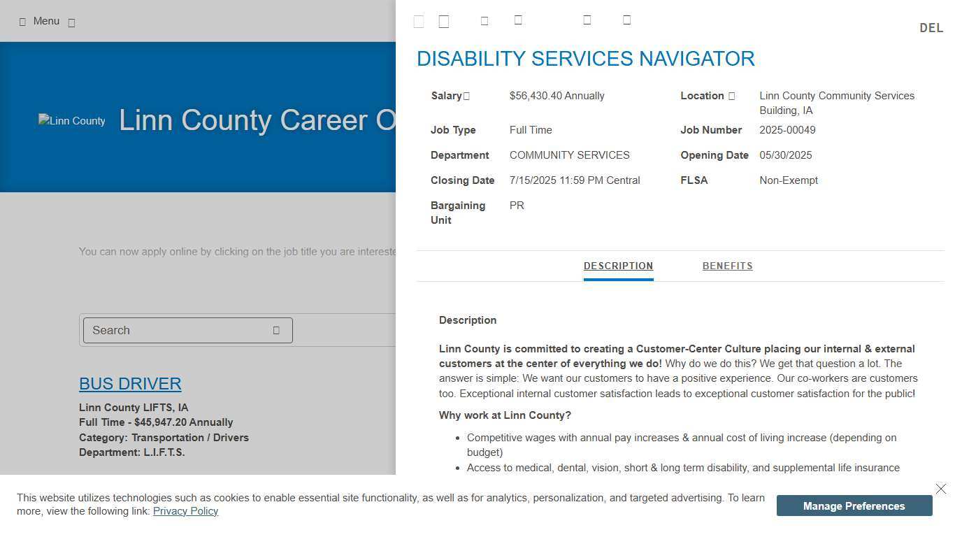 disability-services-navigator Job Details tab Career Pages
