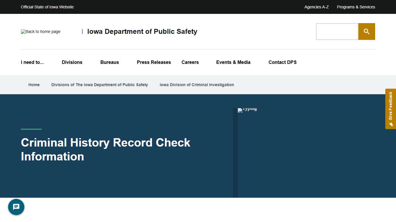 Criminal History Record Check Information Iowa Department of Public Safety